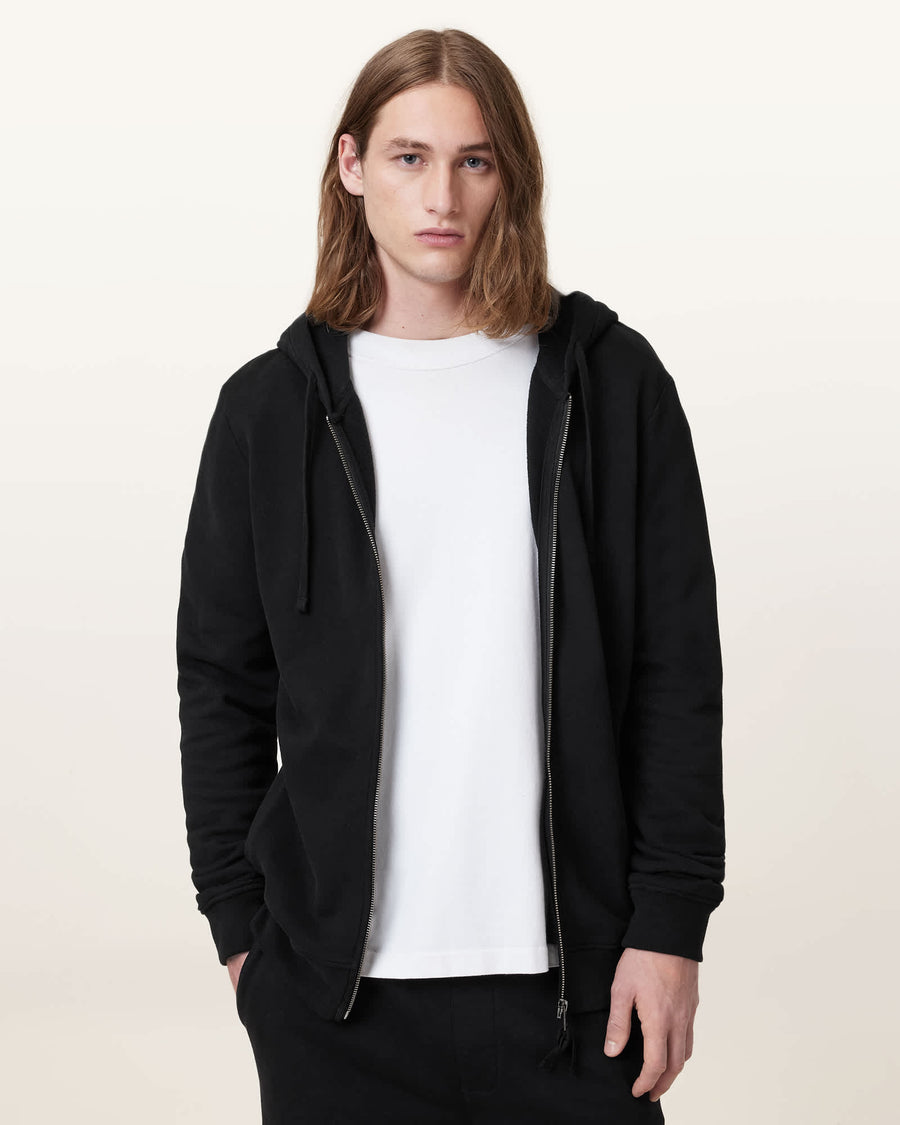 Raven Zip-Up Ramskull Hoodie Black