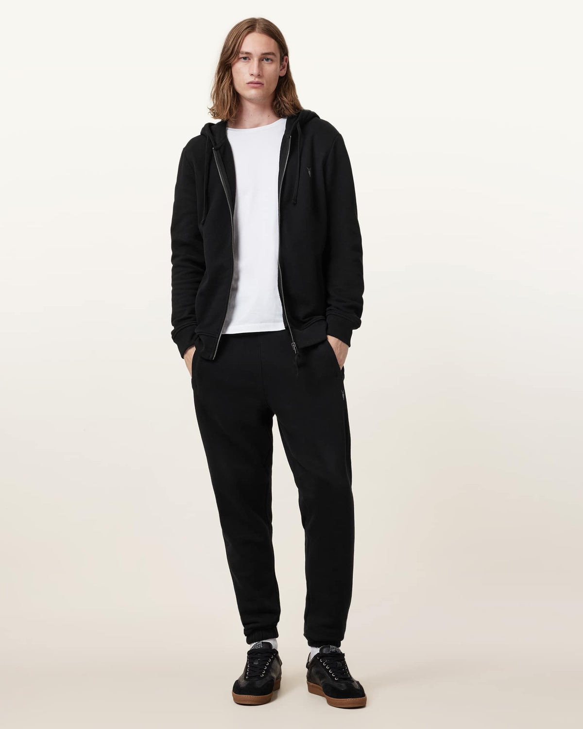 Raven Zip-Up Ramskull Hoodie Black