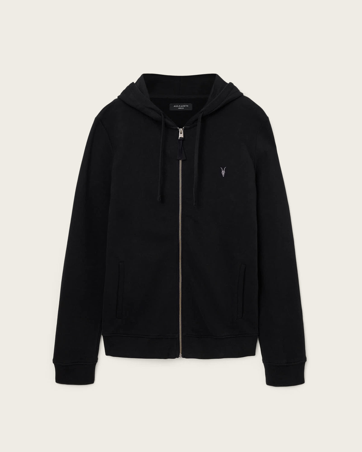 Raven Zip-Up Ramskull Hoodie Black