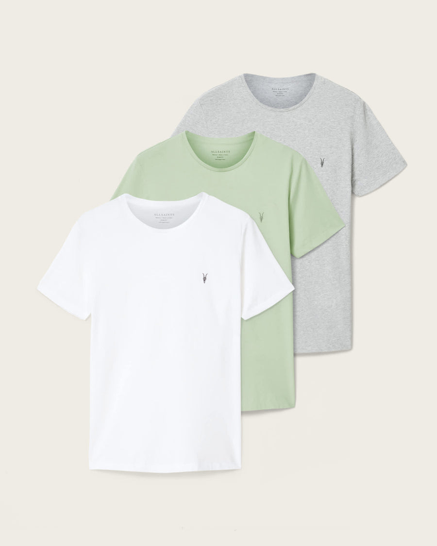 Tonic Cotton T-Shirt 3 Pack GREY/WHITE/GREEN