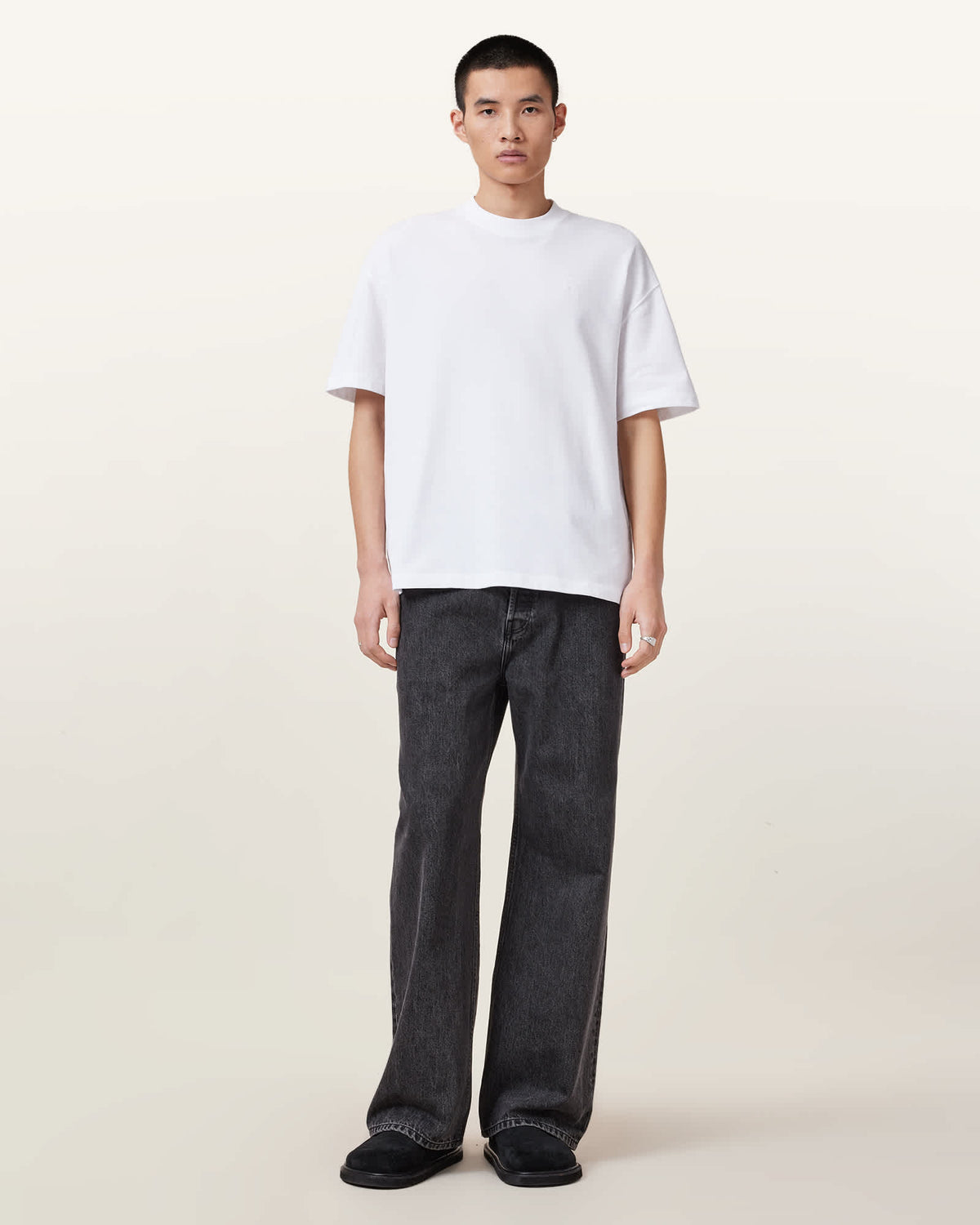 Haven Embroidered Logo Oversized T-Shirt Optic White
