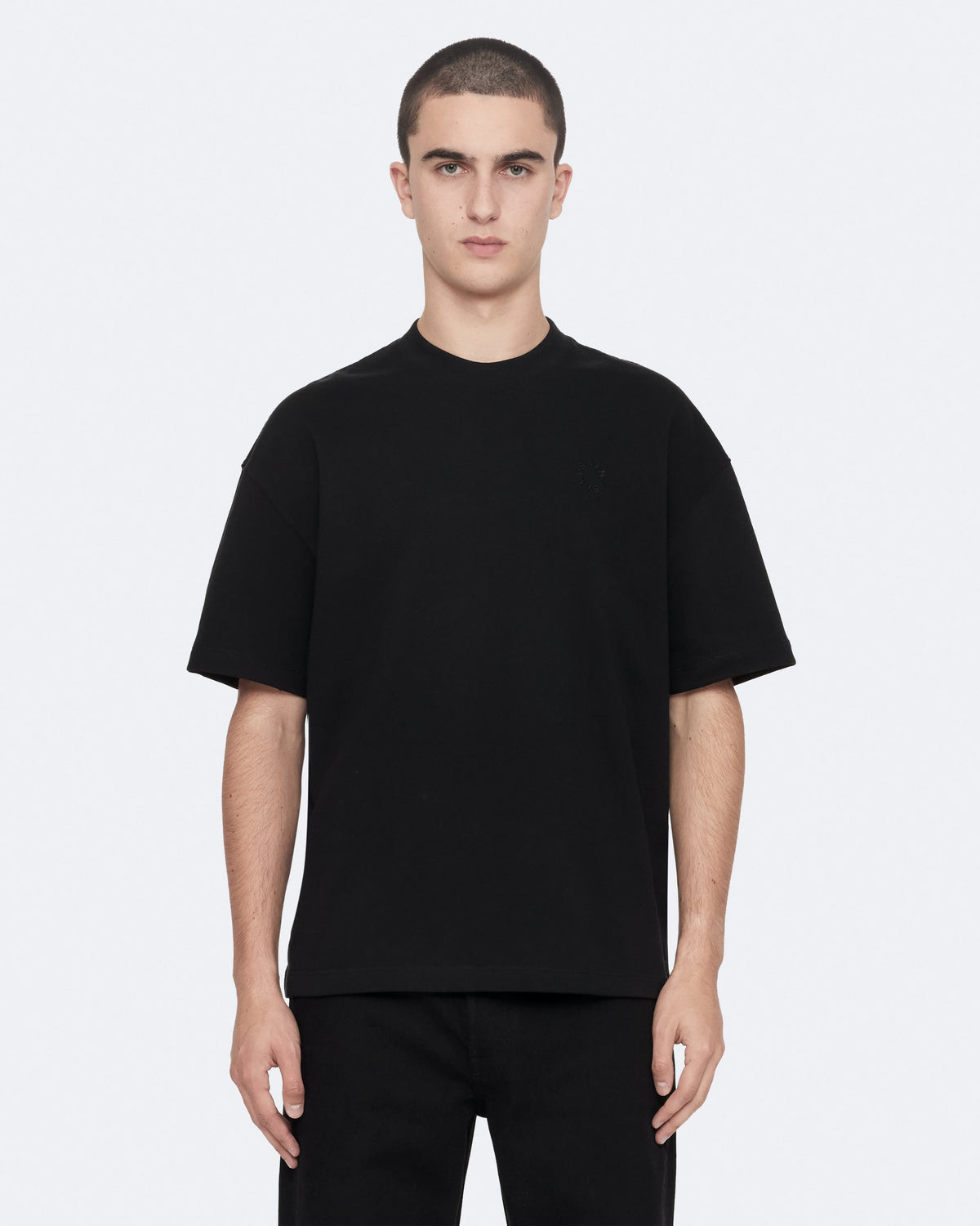 Haven Embroidered Logo Oversized T-Shirt Jet Black