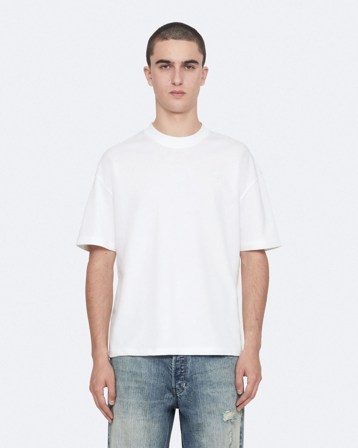 Haven Embroidered Logo Oversized T-Shirt ASHEN WHITE