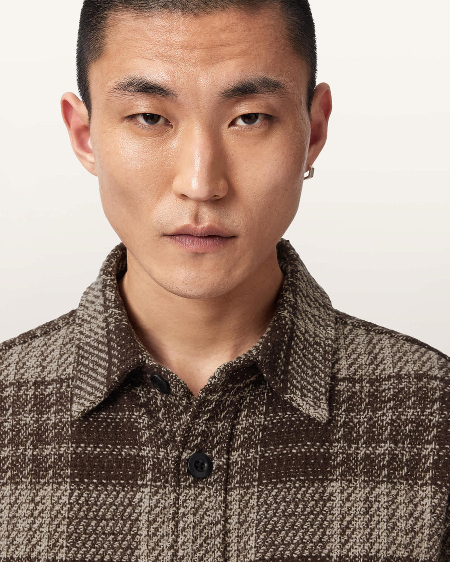 SHIRT M029SF HOT CHOC BROWN