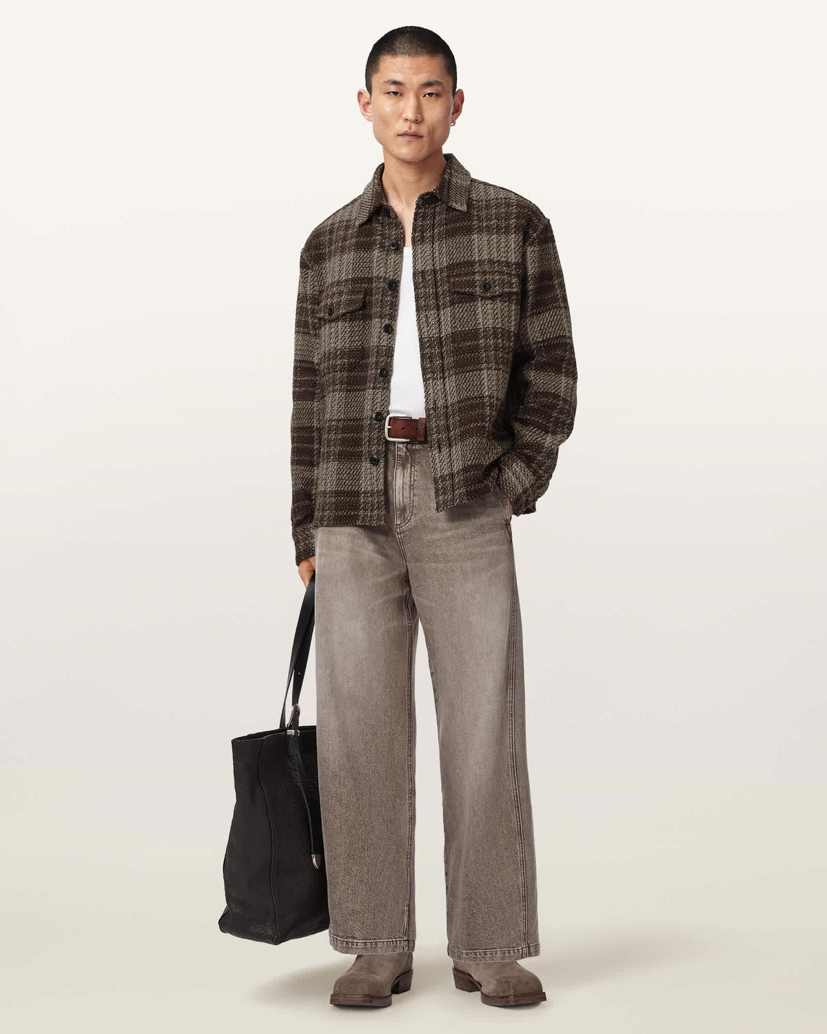 SHIRT M029SF HOT CHOC BROWN