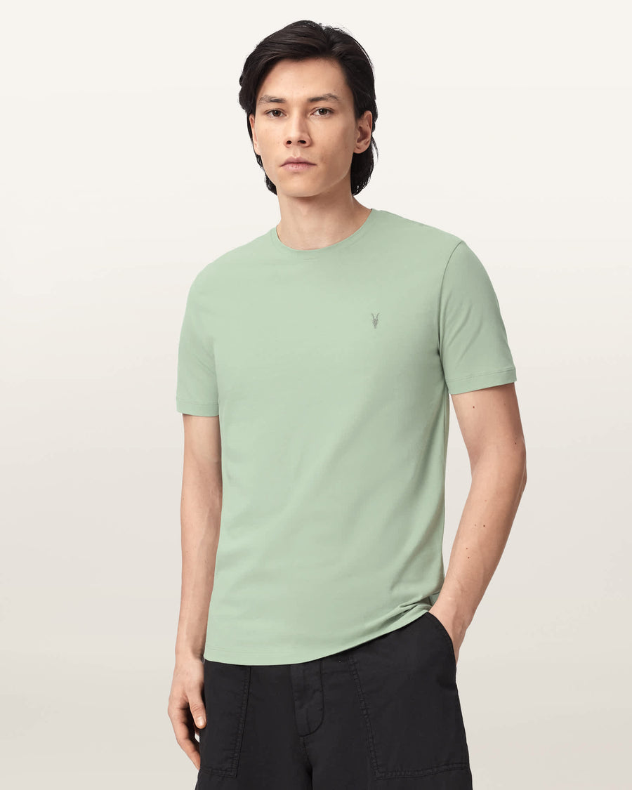 Brace Brushed Cotton Crew Neck T-Shirt CELADON GREEN