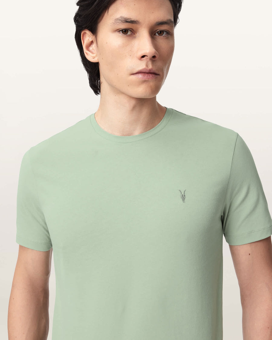 Brace Brushed Cotton Crew Neck T-Shirt CELADON GREEN