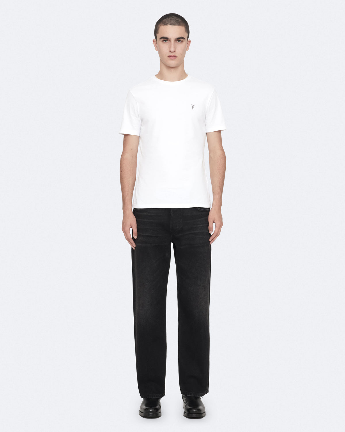 Brace Brushed Cotton Crew Neck T-Shirt Optic White