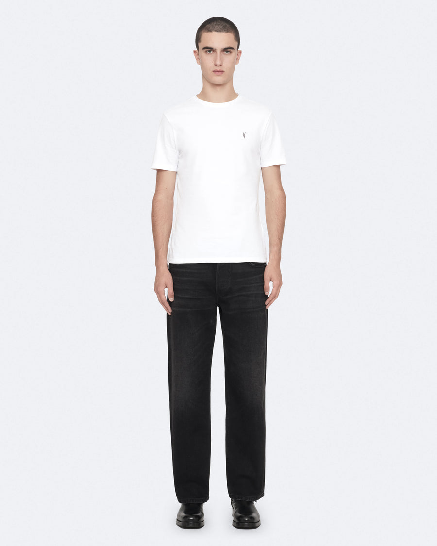 Brace Brushed Cotton Crew Neck T-Shirt Optic White