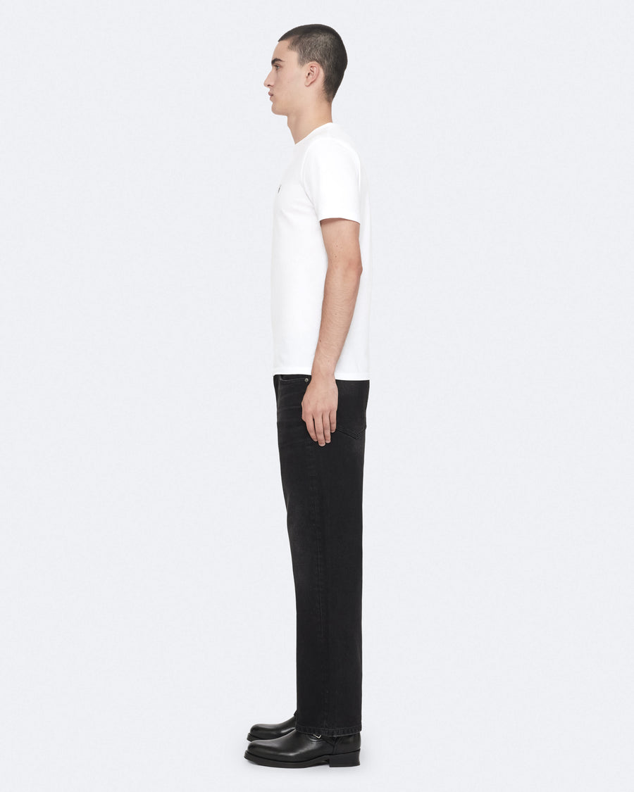 Brace Brushed Cotton Crew Neck T-Shirt Optic White