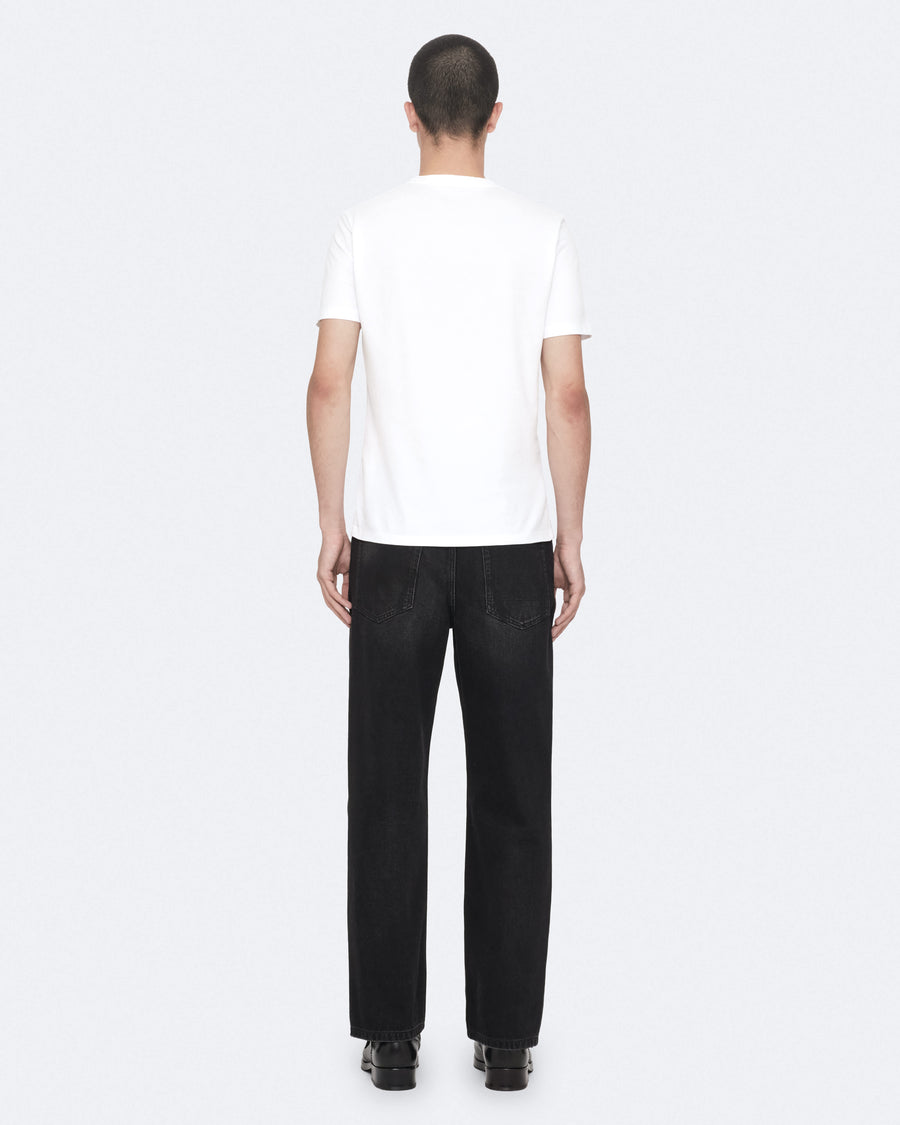 Brace Brushed Cotton Crew Neck T-Shirt Optic White