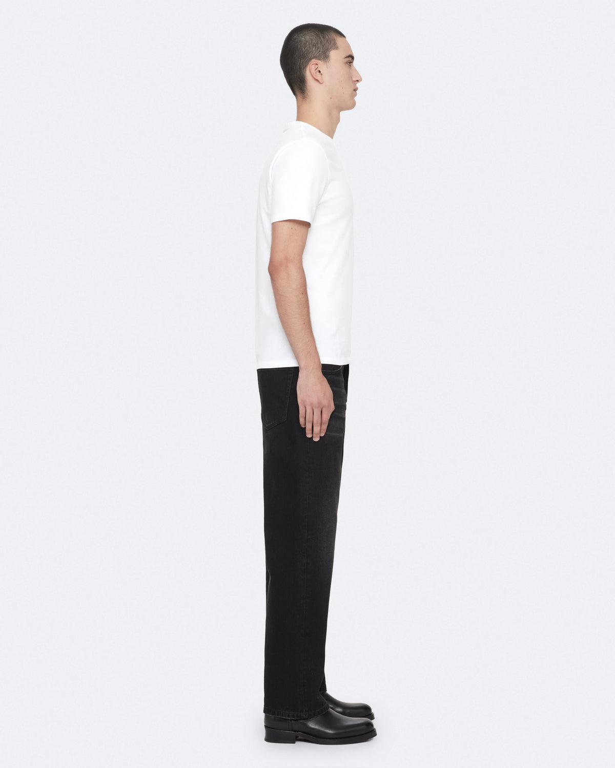 Brace Brushed Cotton Crew Neck T-Shirt Optic White