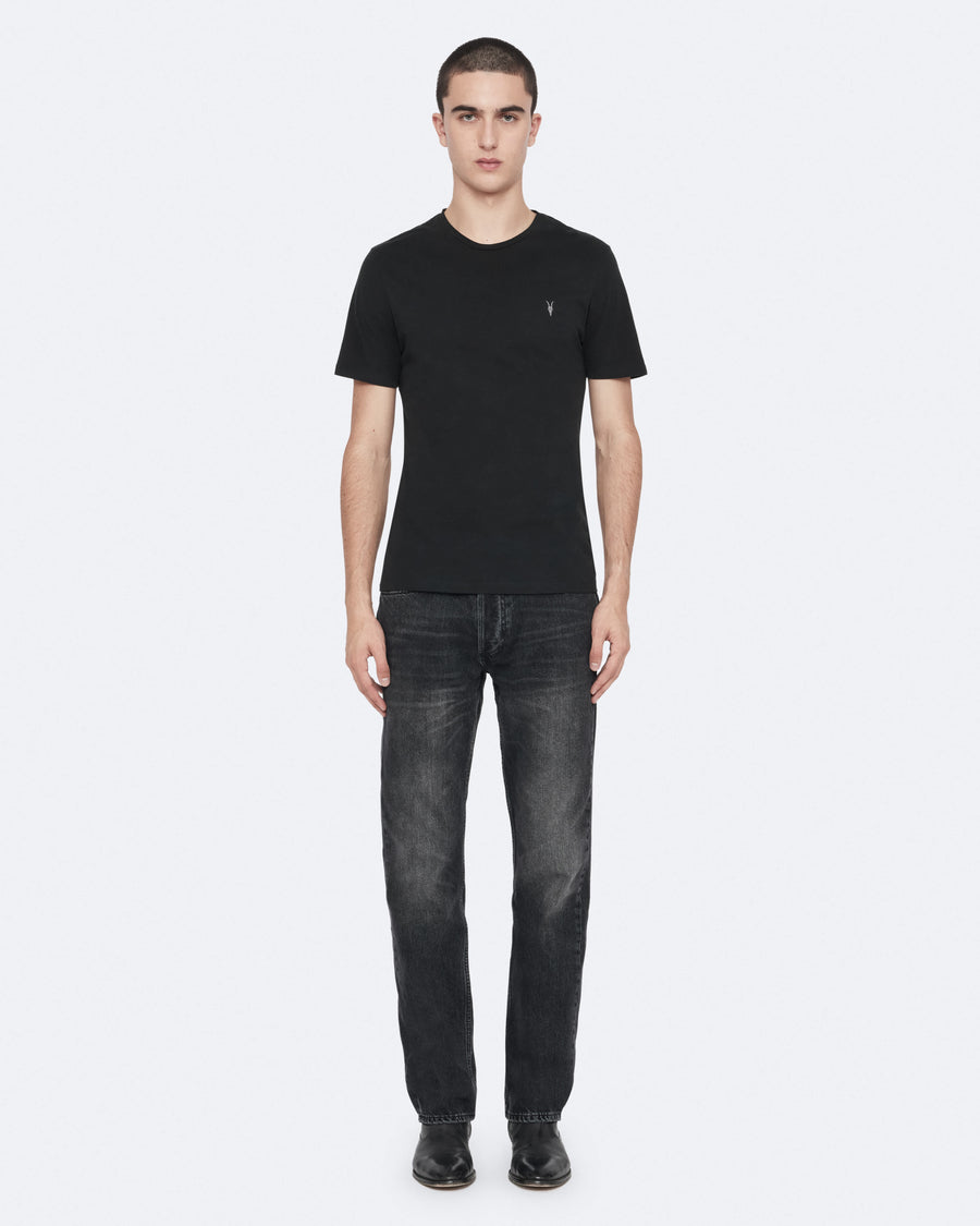 Brace Brushed Cotton Crew Neck T-Shirt Jet Black