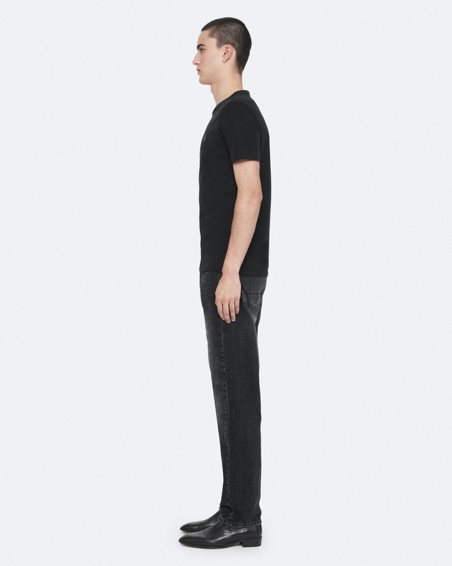 Brace Brushed Cotton Crew Neck T-Shirt Jet Black