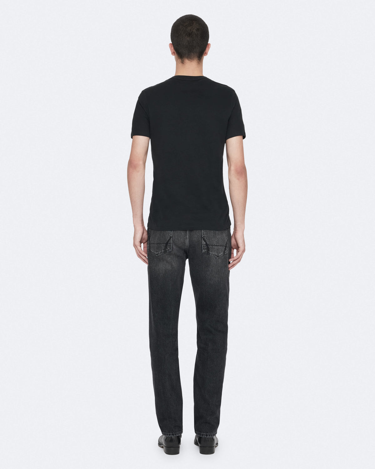 Brace Brushed Cotton Crew Neck T-Shirt Jet Black