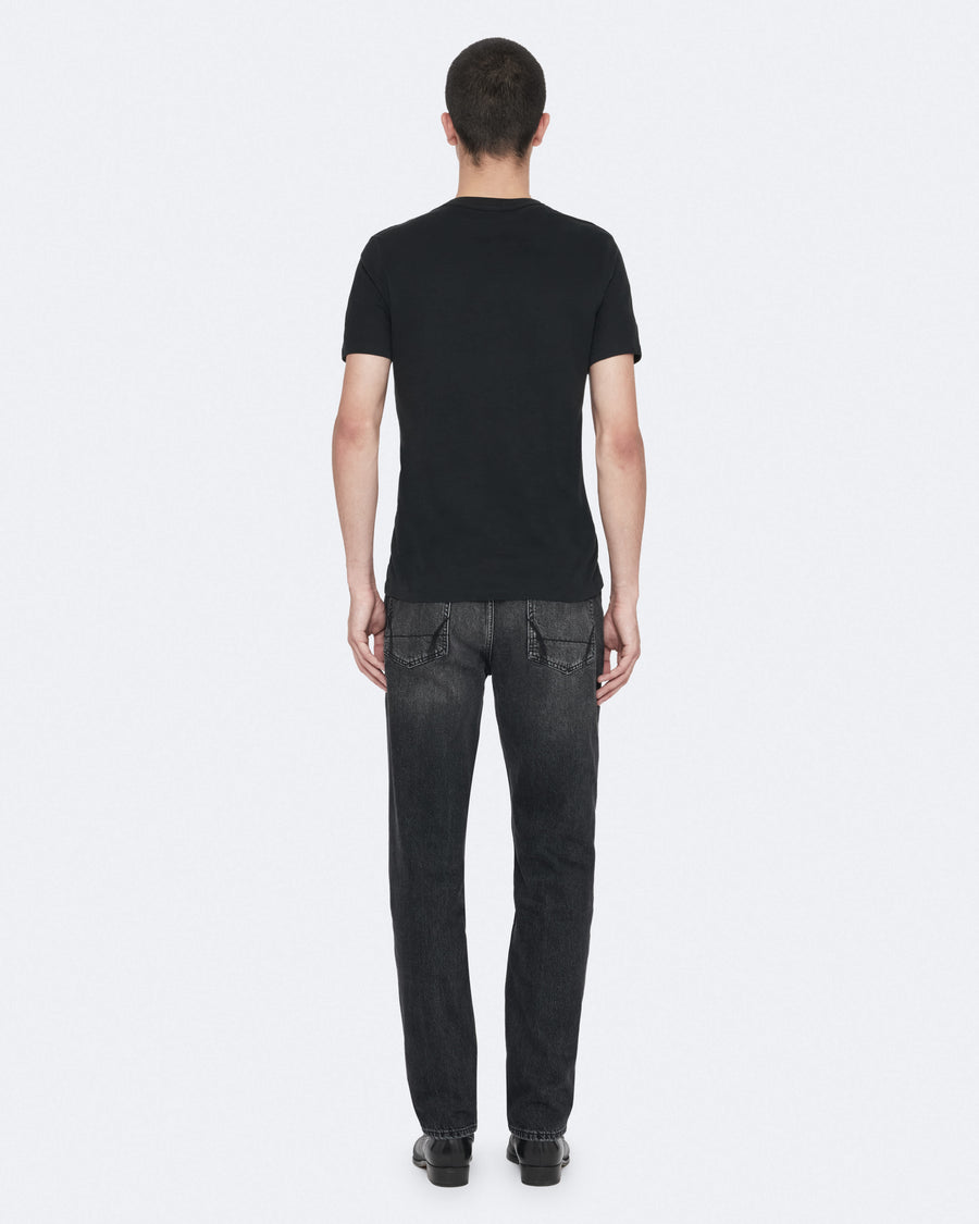 Brace Brushed Cotton Crew Neck T-Shirt Jet Black