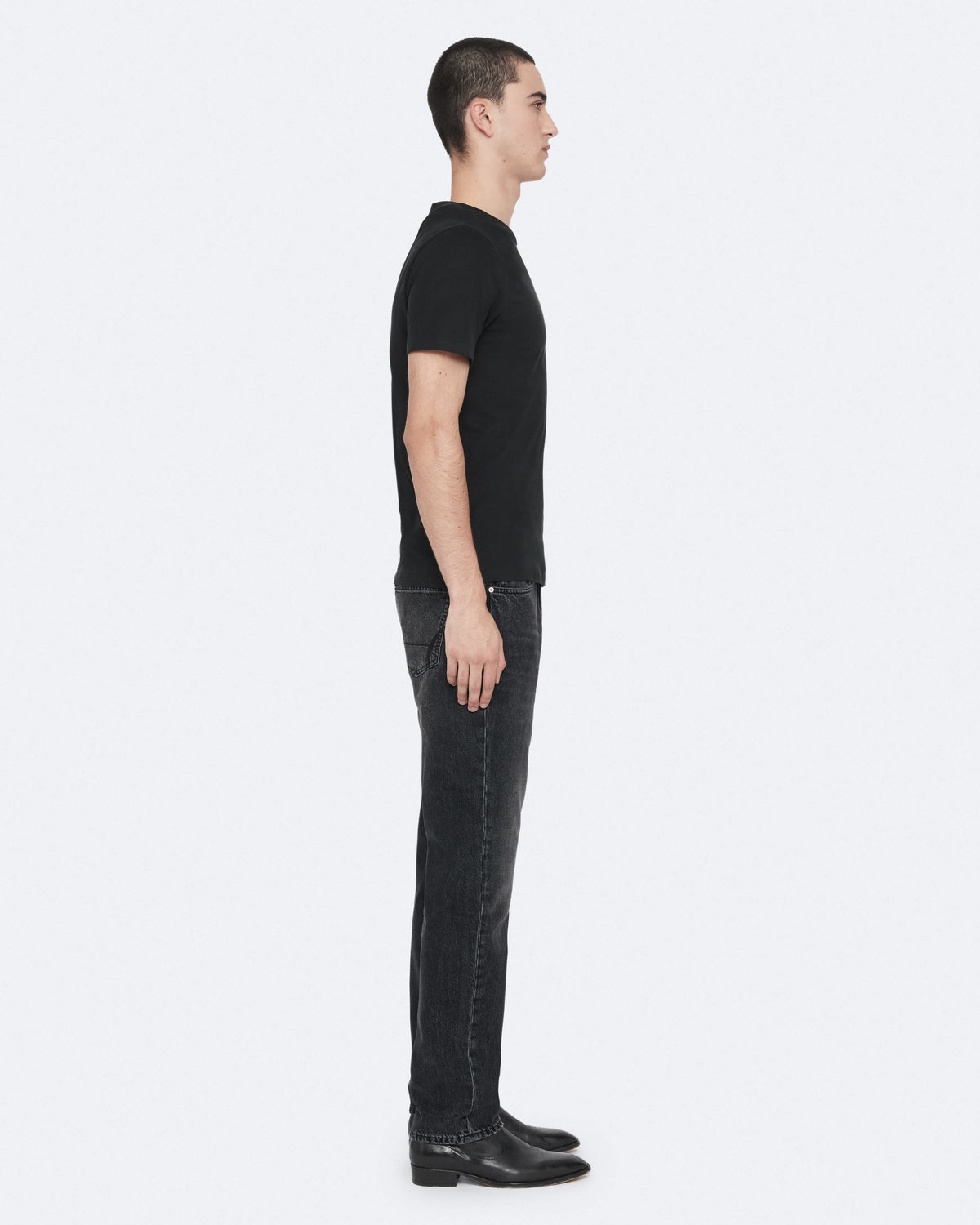 Brace Brushed Cotton Crew Neck T-Shirt Jet Black