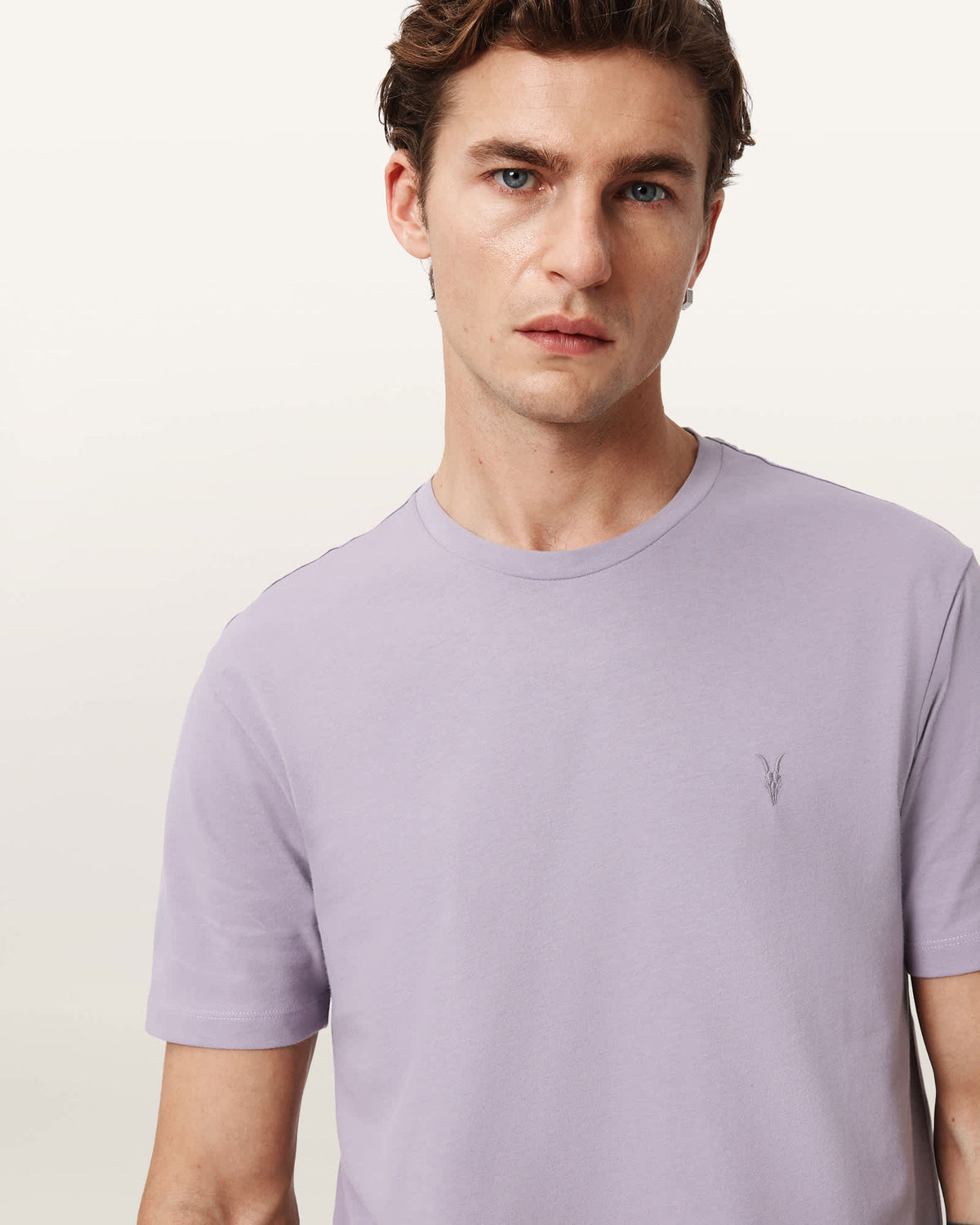 Brace Brushed Cotton Crew Neck T-Shirt SMOKE PURPLE