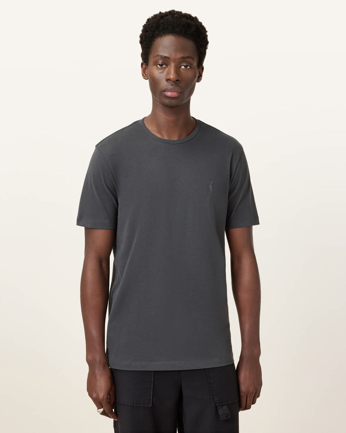 Brace Brushed Cotton Crew Neck T-Shirt CARTER GREY