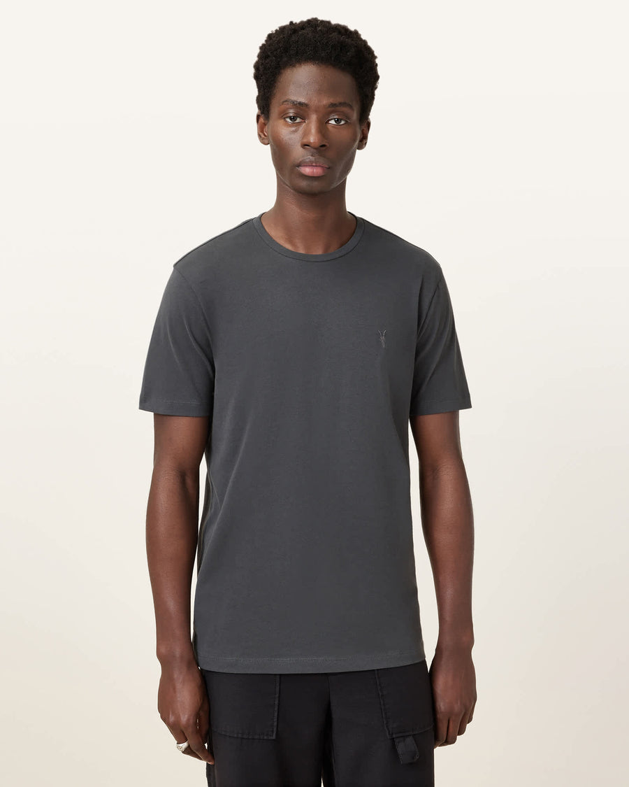 Brace Brushed Cotton Crew Neck T-Shirt CARTER GREY