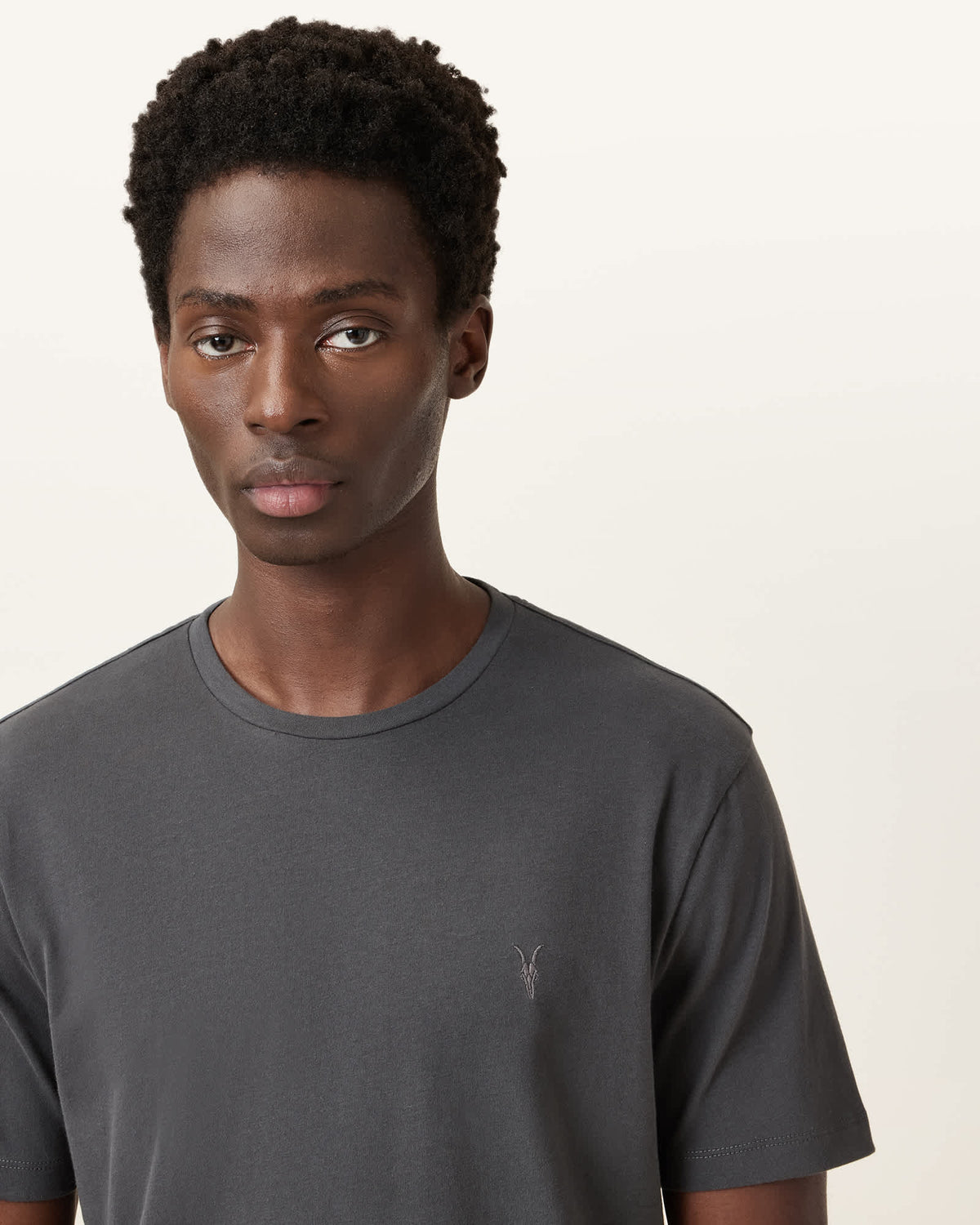Brace Brushed Cotton Crew Neck T-Shirt CARTER GREY