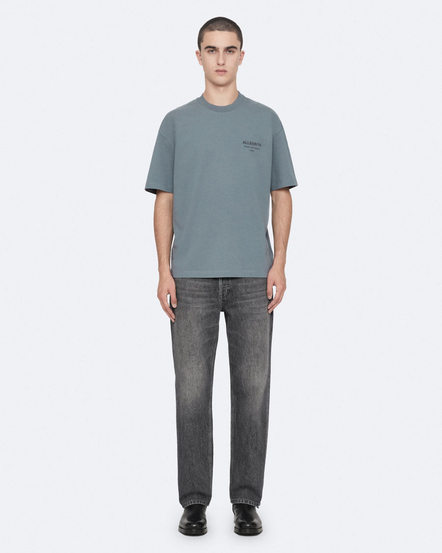 Xander Flocked Logo Oversized T-Shirt LUNAR BLUE