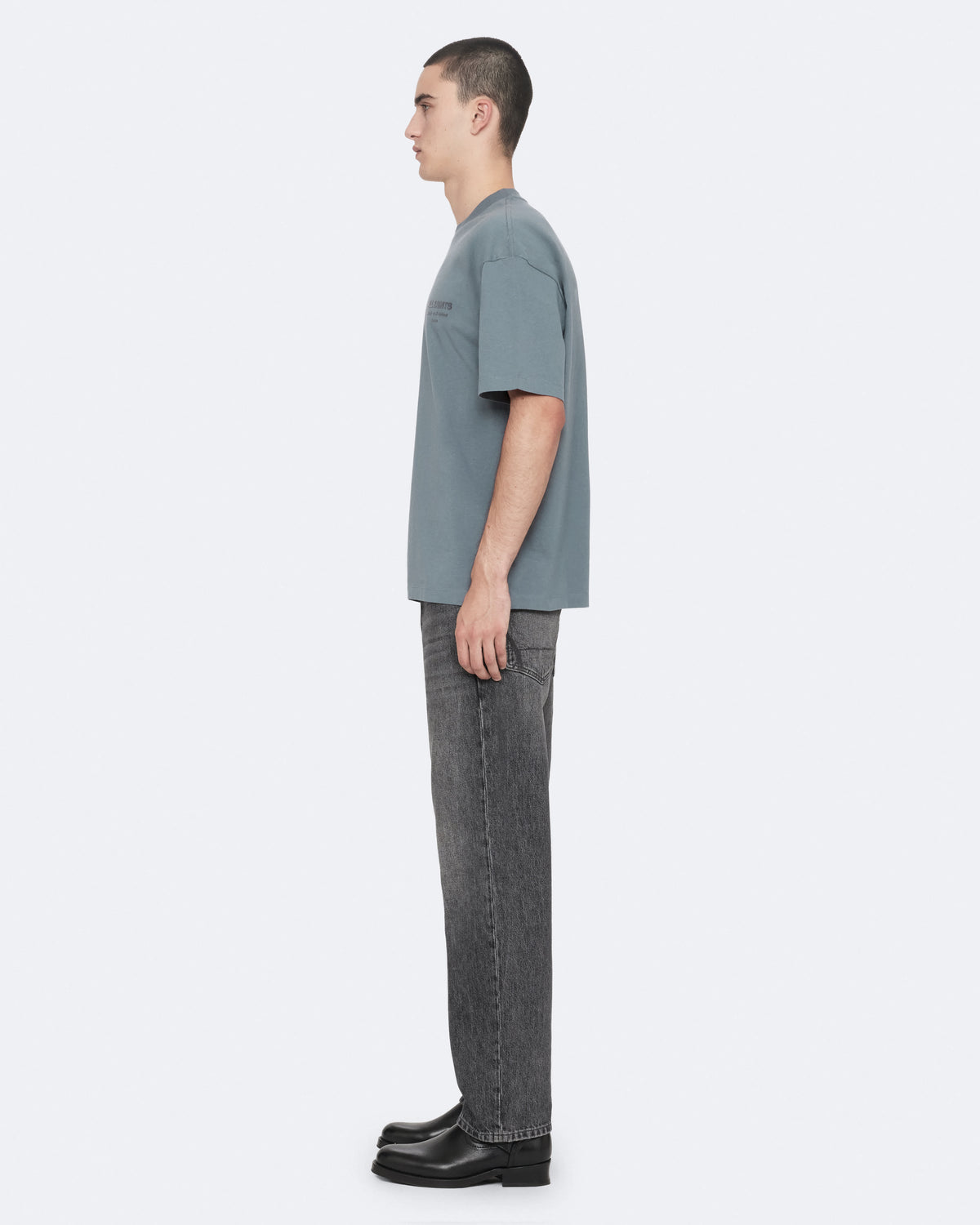 Xander Flocked Logo Oversized T-Shirt LUNAR BLUE
