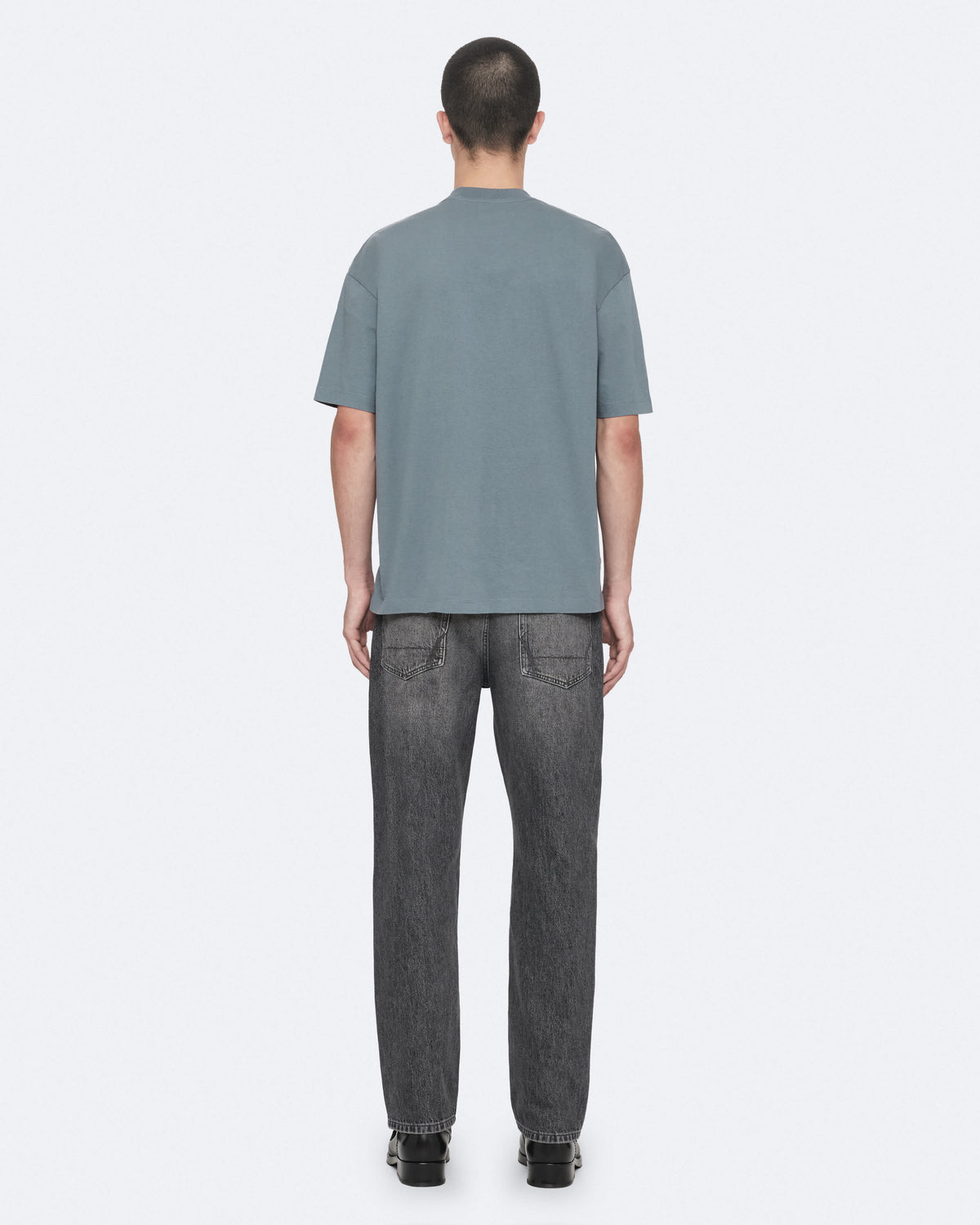 Xander Flocked Logo Oversized T-Shirt LUNAR BLUE