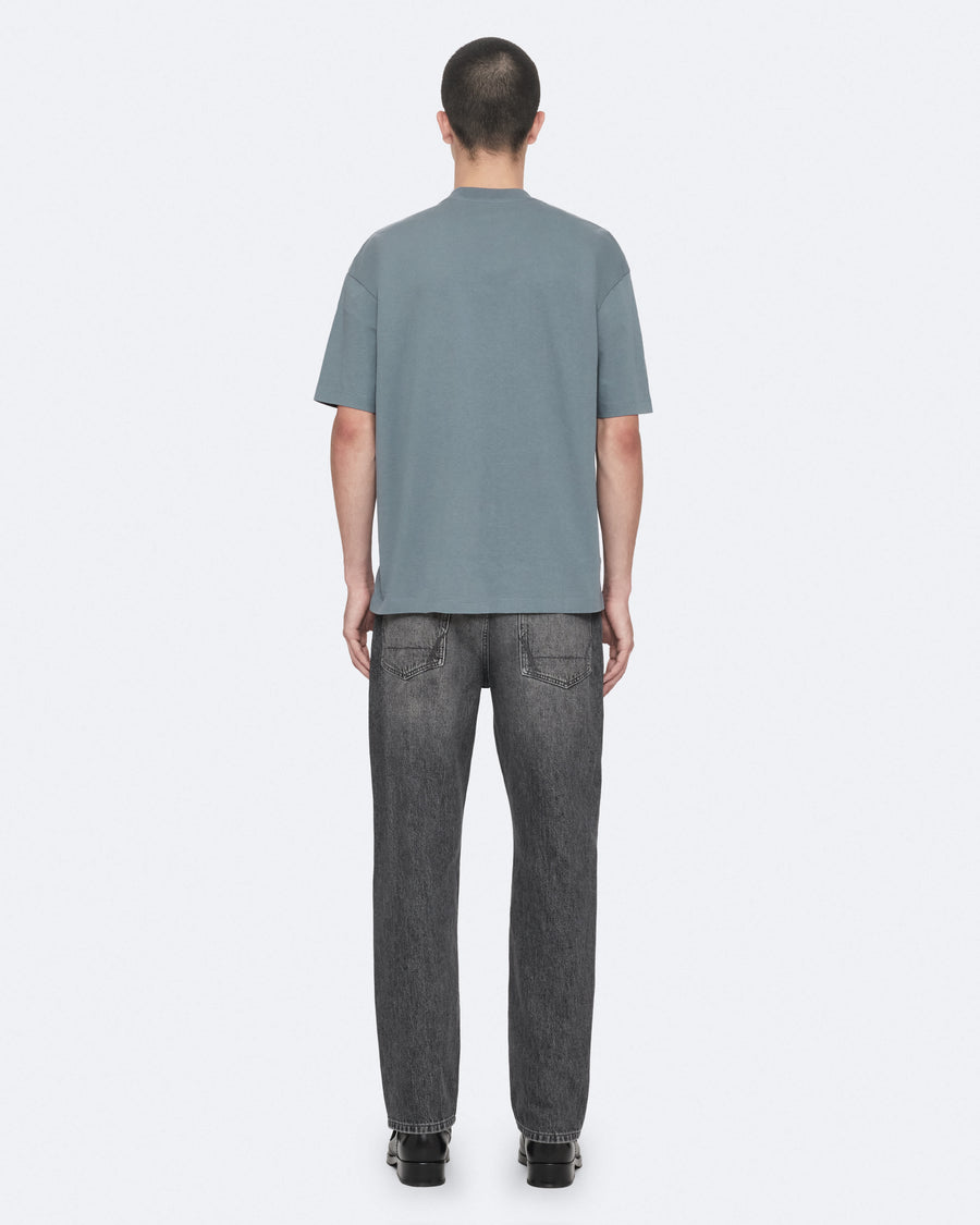 Xander Flocked Logo Oversized T-Shirt LUNAR BLUE