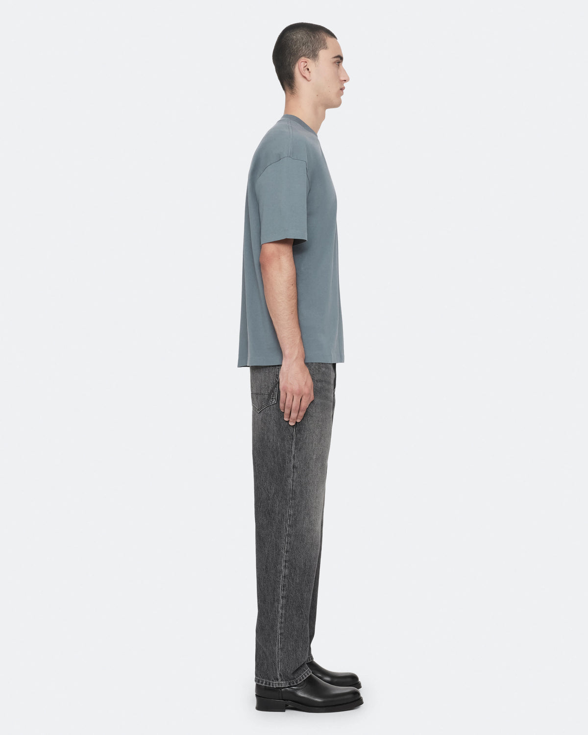 Xander Flocked Logo Oversized T-Shirt LUNAR BLUE