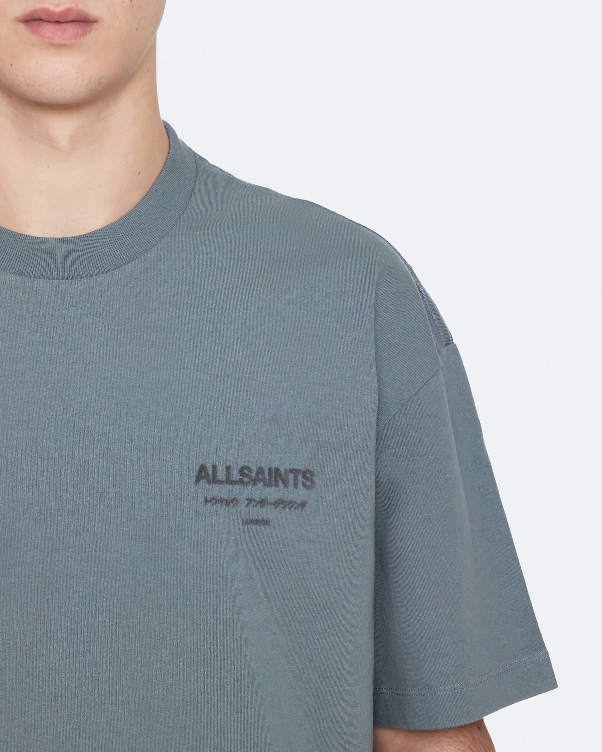 Xander Flocked Logo Oversized T-Shirt LUNAR BLUE