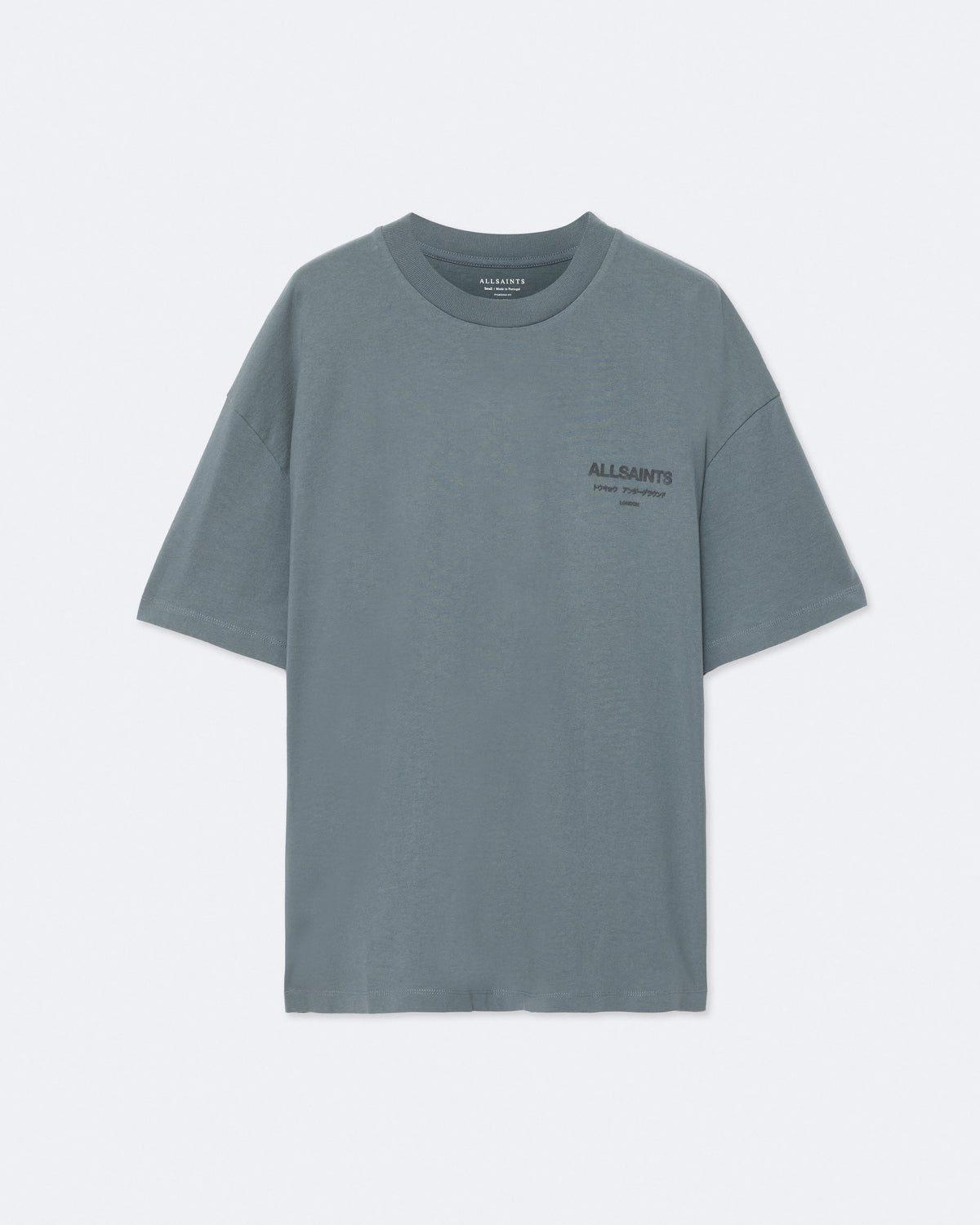 Xander Flocked Logo Oversized T-Shirt LUNAR BLUE