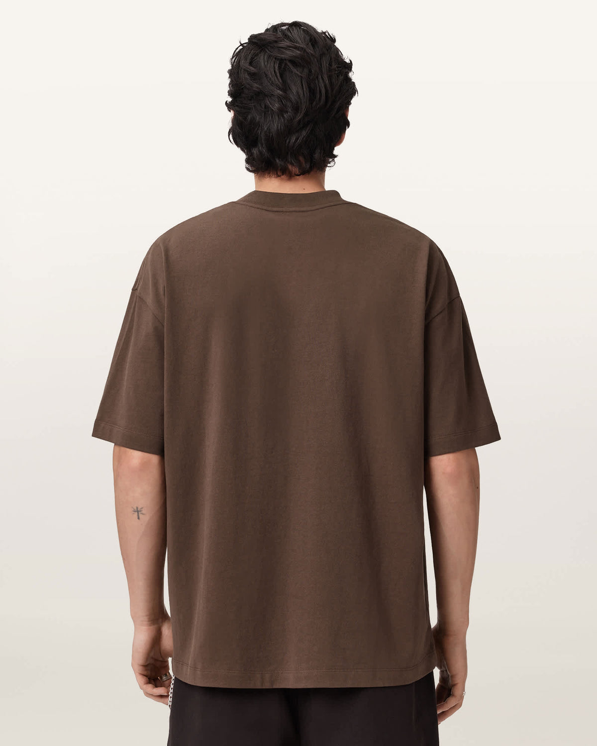 Xander Flocked Logo Oversized T-Shirt Bitter Brown