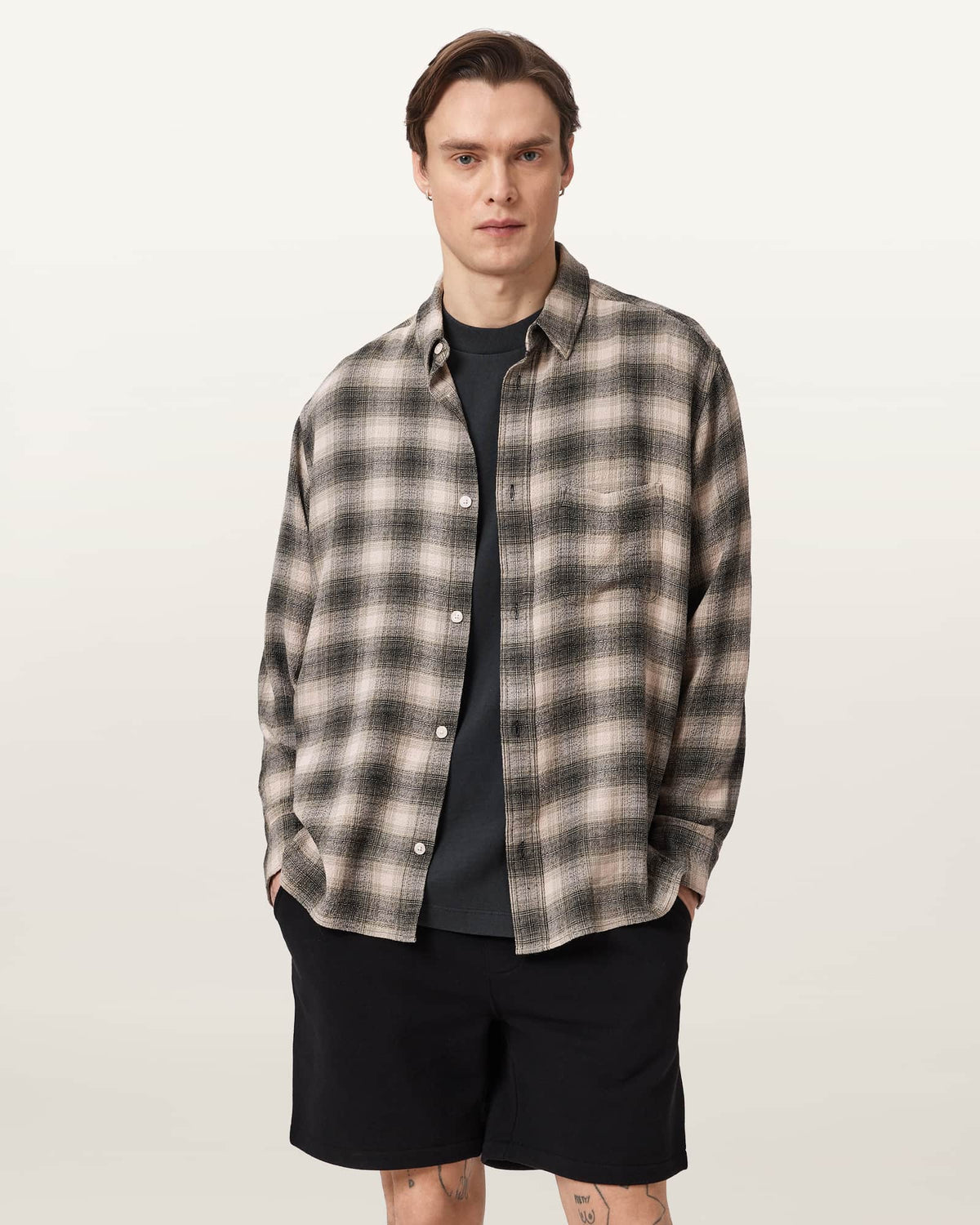 Xander Flocked Logo Oversized T-Shirt CARTER GREY