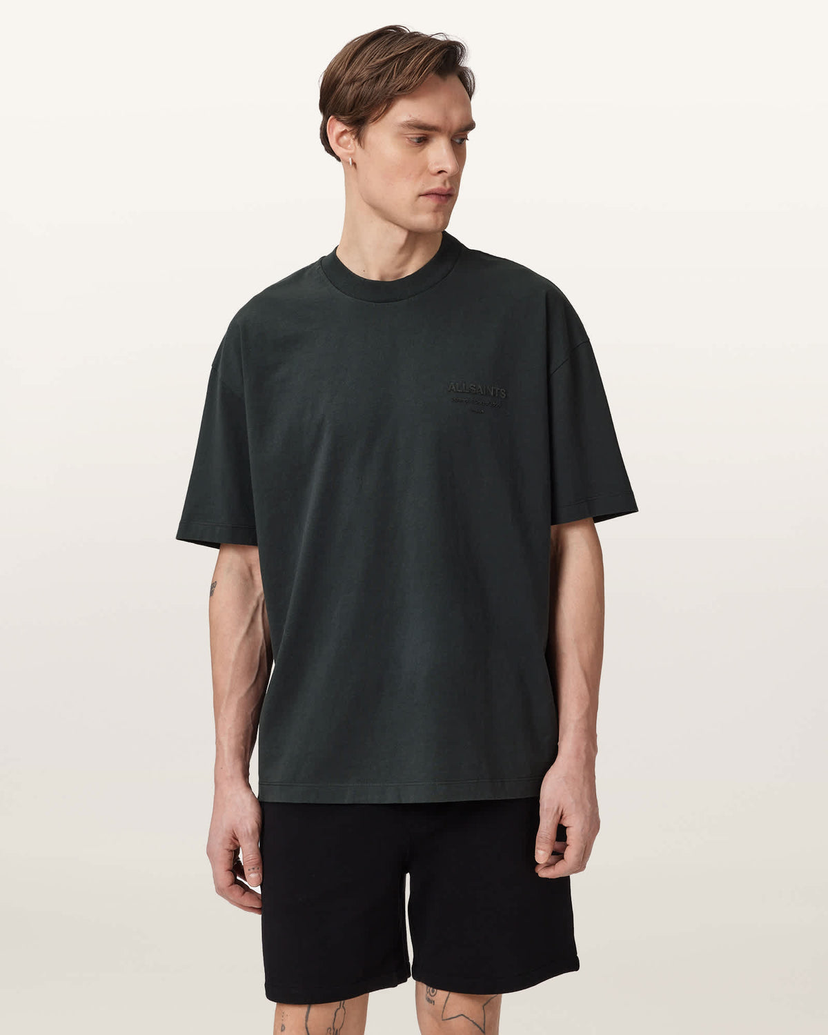 Xander Flocked Logo Oversized T-Shirt CARTER GREY