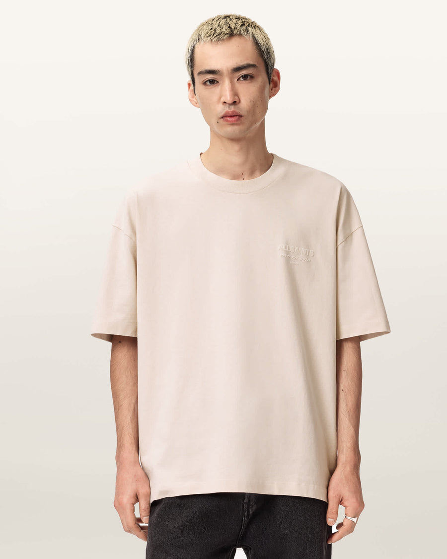 Xander Flocked Logo Oversized T-Shirt MUTED WHITE