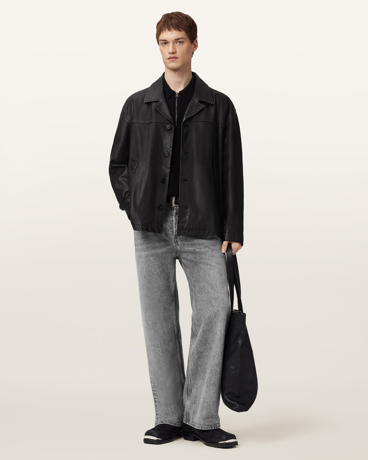 Bradwell Boxy Leather Coat