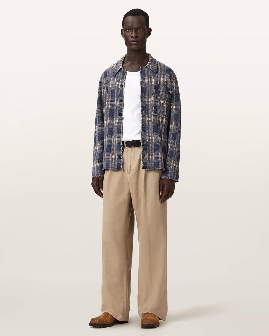 Midas Wide Leg Relaxed Fit Trousers DUNE BROWN