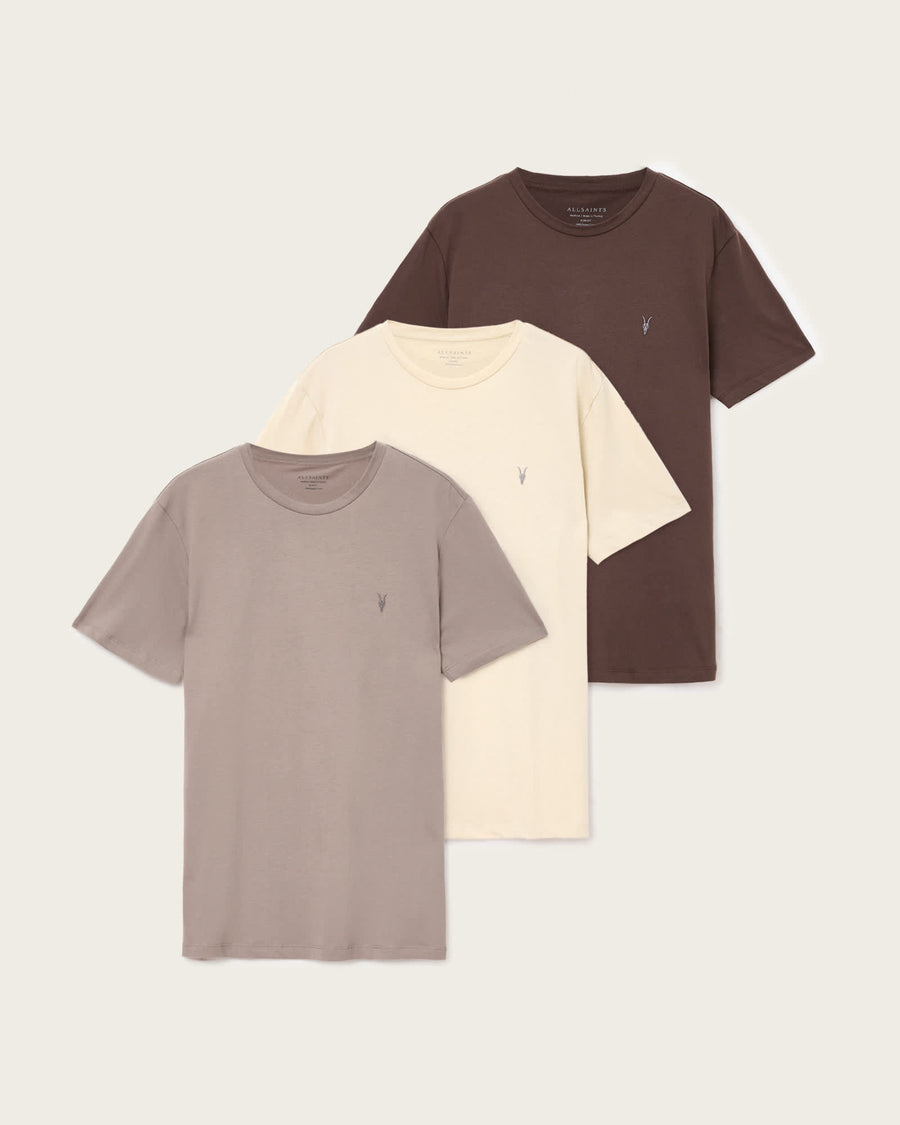 Brace Cotton T-Shirts 3 Pack GREY/GANACHE/BROWN