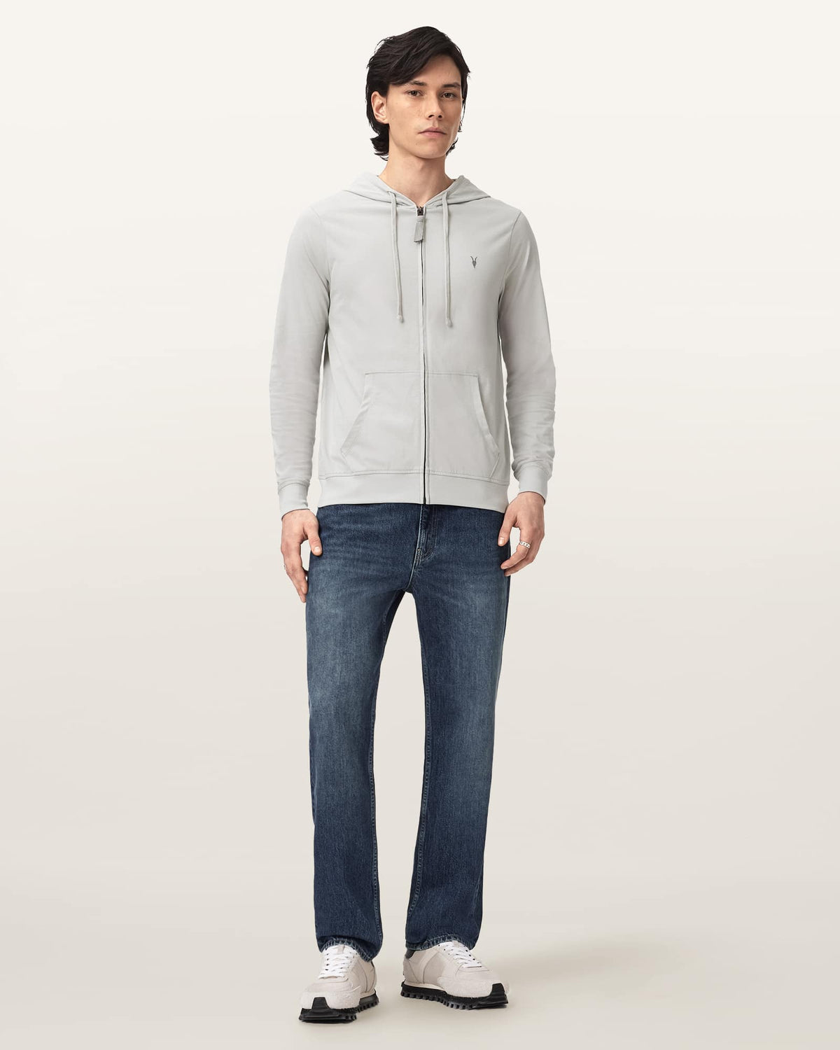 Brace Zip-Up Ramskull Hoodie Pebble Grey