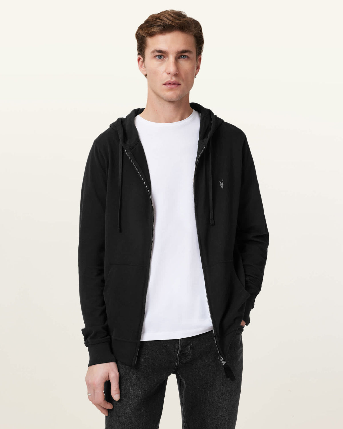 Brace Zip-Up Ramskull Hoodie Jet Black