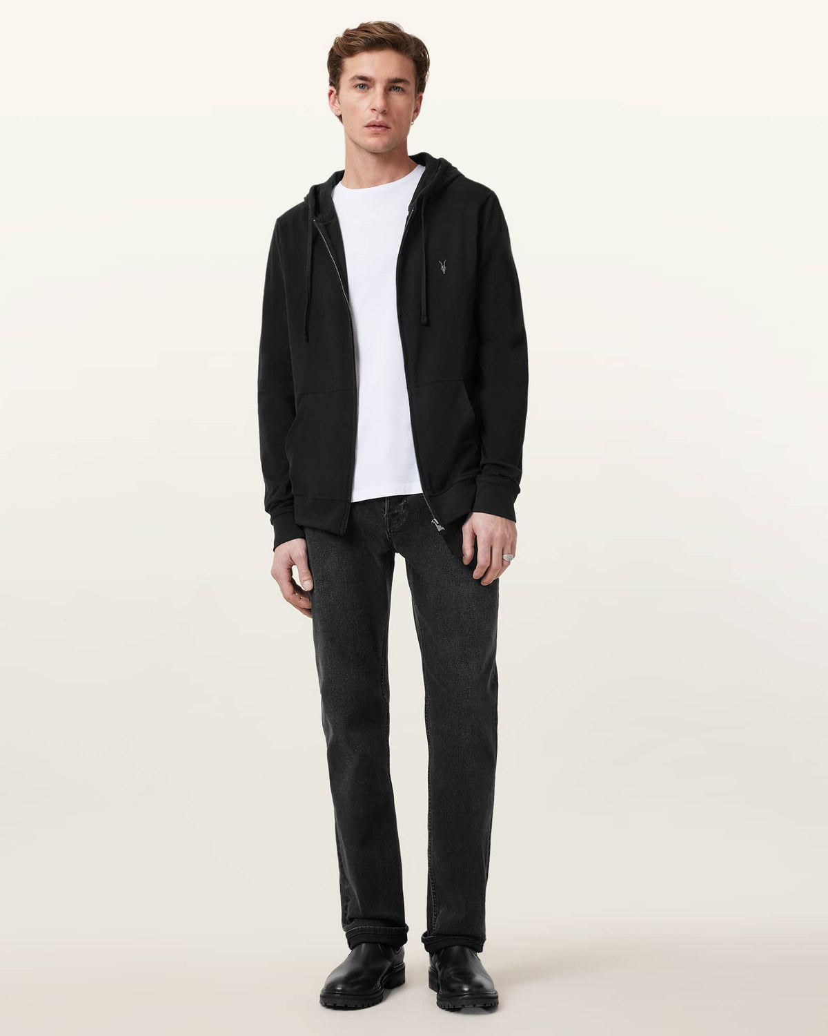 Brace Zip-Up Ramskull Hoodie Jet Black