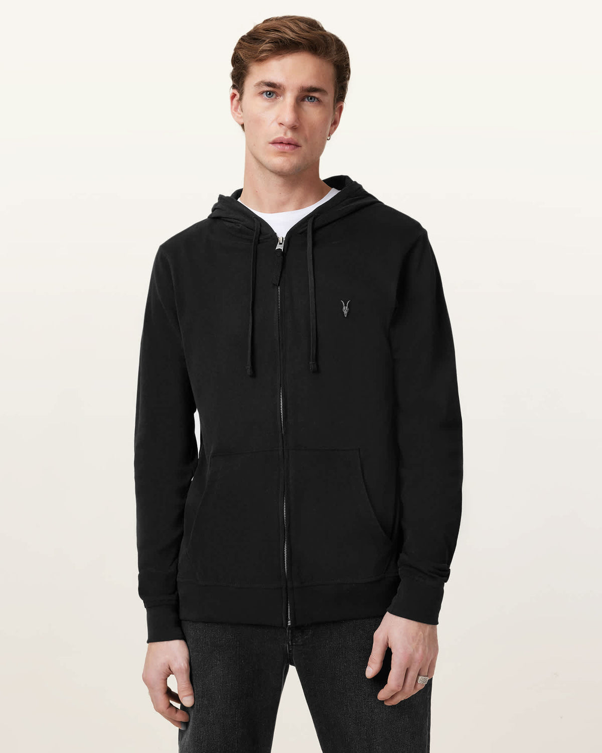 Brace Zip-Up Ramskull Hoodie Jet Black