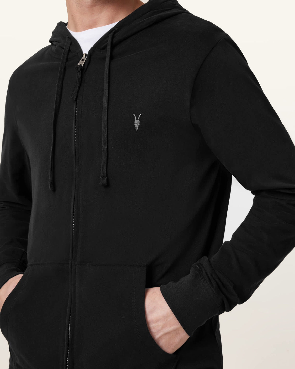 Brace Zip-Up Ramskull Hoodie Jet Black