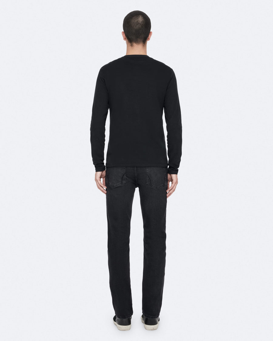 Brace Long-Sleeve Cotton T-Shirt Jet Black