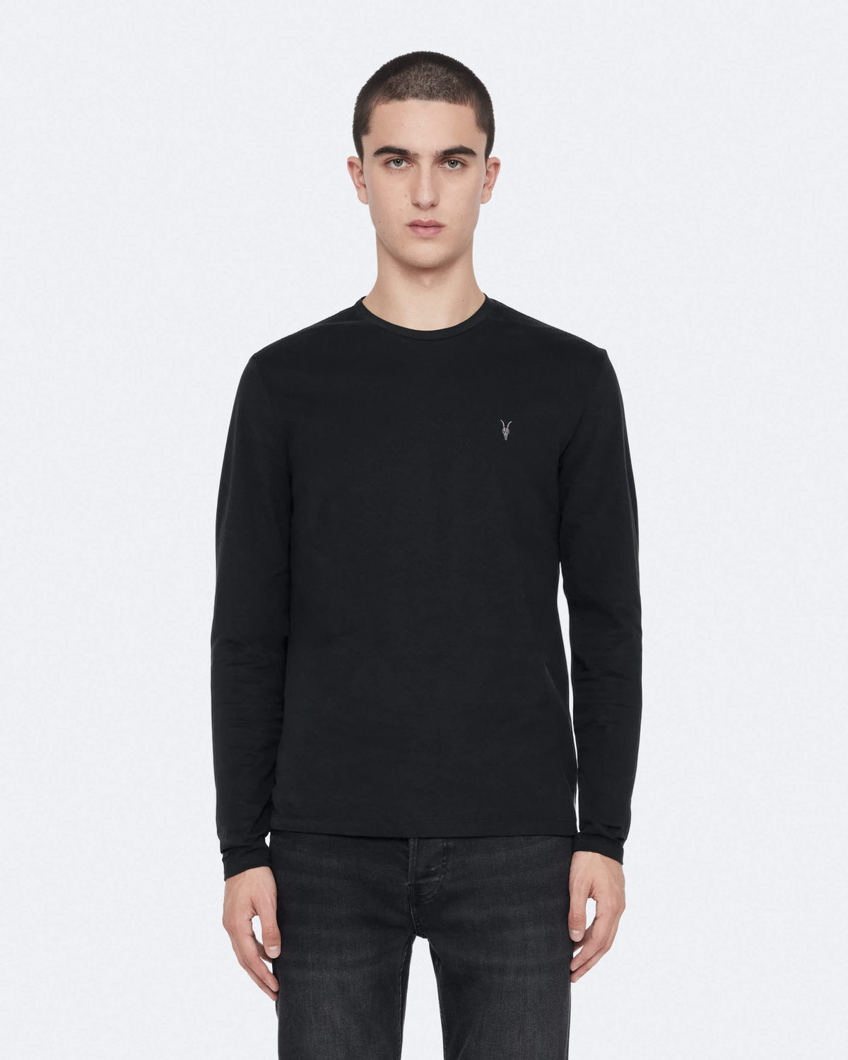 Brace Long-Sleeve Cotton T-Shirt Jet Black