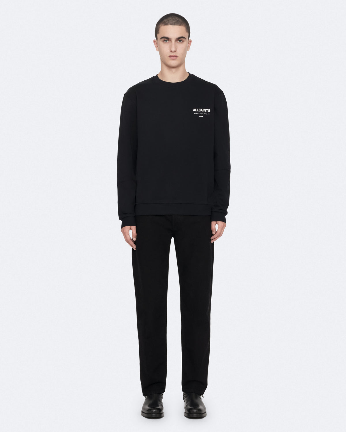 Underground Relaxed-Fit Cotton Sweatshirt Jet Black