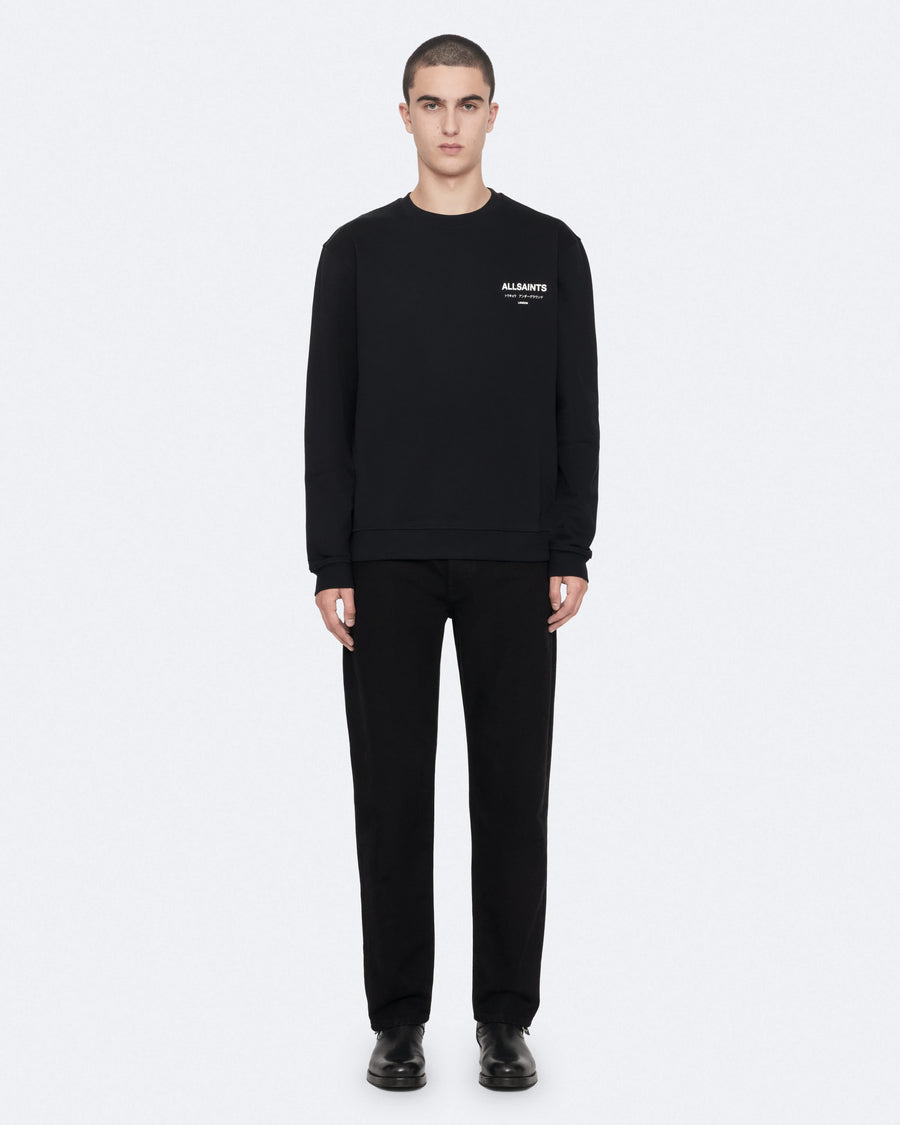 Underground Relaxed-Fit Cotton Sweatshirt Jet Black
