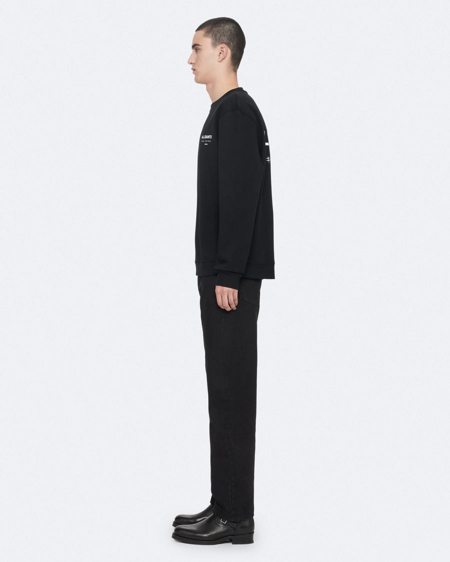 Underground Relaxed-Fit Cotton Sweatshirt Jet Black