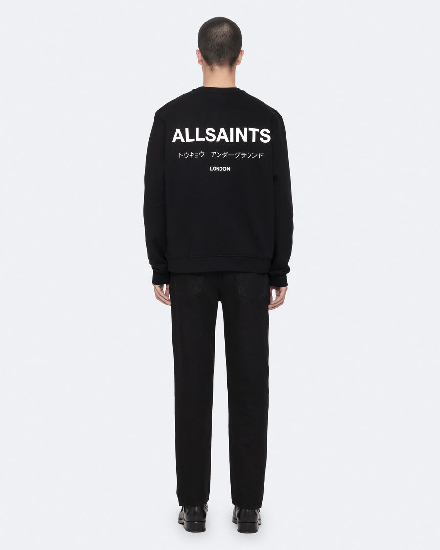 Underground Relaxed-Fit Cotton Sweatshirt Jet Black